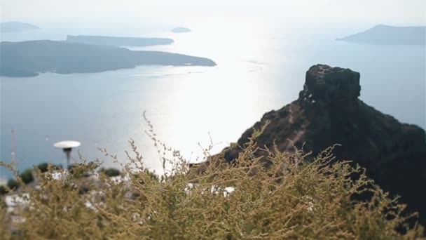 İnanılmaz Santorini panoramik manzarası — Stok video