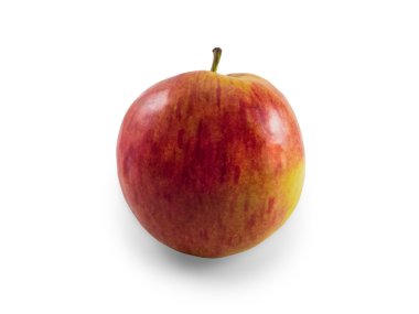 Beyaz arkaplanda kırmızı elma