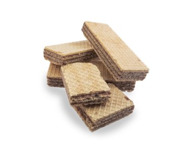 Beyaz arkaplanda waffle 'lar