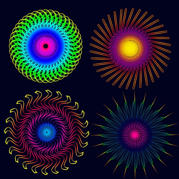 Colorful spirographic elements — Stock Photo, Image