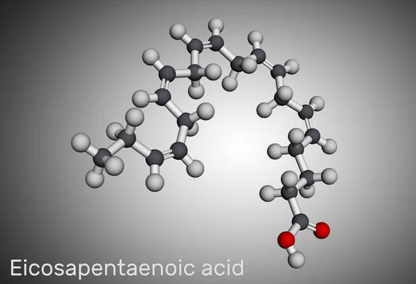 Kyselina Icosapentaenová Epa Kyselina Icosapentaenová Molekula Icosapentu Omega Polynenasycená Mastná — Stock fotografie