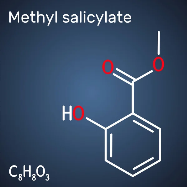 Methyl Salicylate Wintergreen Oil Molecule Methyl Ester Salicylic Acid Flavouring — Stock Vector