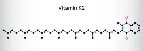 Vitamin Menakinon Molekyl Det Menakinon Skelettkemisk Formel Vektorillustration — Stock vektor