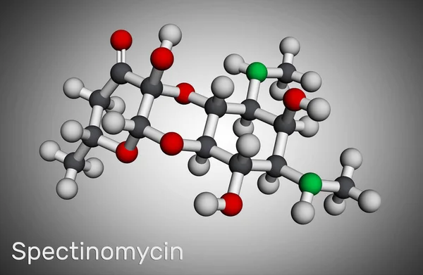 Molécula Espectinomicina Piranobenzodioxina Aminocicleta Aminoglucósido Antibiótico Utiliza Para Tratamiento Gonorrea — Foto de Stock