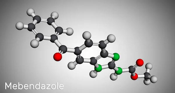 Mebendazole Molécule Mbz Est Dérivé Synthétique Benzimidazole Médicament Anthelminthique Modèle — Photo
