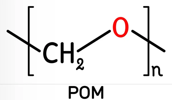 Polyoksimetilen Pom Asetal Poliasetal Poliformaldehit Molekülü Sentetik Polimer Termoplastik Mühendisliği — Stok fotoğraf