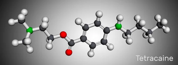 Tetrakain Ametiokainmolekylen Det Bensoatester Med Bedövande Egenskaper Molekylär Modell Återgivning — Stockfoto