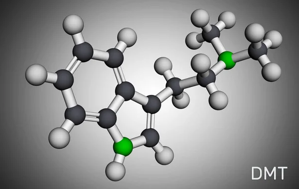 Dimethyltryptamine Dimethyltryptamine Dmt Molekülü Triptamine Alkaloid Indoleamin Türevi Serotonerjik Halüsinojen — Stok fotoğraf