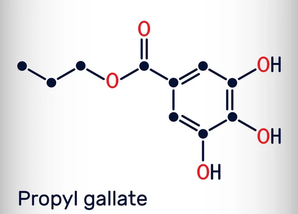 Galato Propilo Molécula Galato Propilo Antioxidante Aditivo Alimentar E310 Fórmula —  Vetores de Stock