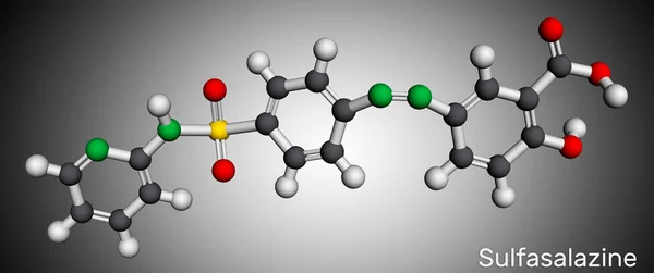 Szulfaszalazin Molekula Azobenzol Gyulladásos Bélbetegségek Kezelésére Használják Molekuláris Modell Renderelés — Stock Fotó