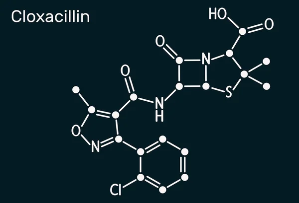 Molécula Cloxacilina Fármaco Antibacteriano Semi Sintético Beta Lactamasa Resistente Penicilina — Foto de Stock