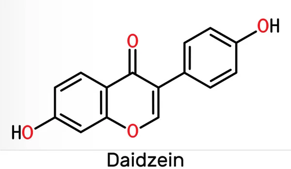 Daidzein Molecule Phytoestrogen Plant Metabolite Isoflavone Extract Soy Antioxidant Phytoestrogenic — Foto Stock