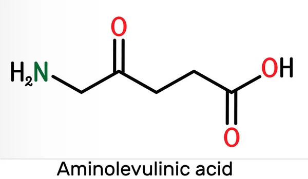 Ácido Aminolevulínico Molécula 5Ala Aminoácido Proteinogénico Endógeno Fondo Azul Oscuro — Foto de Stock