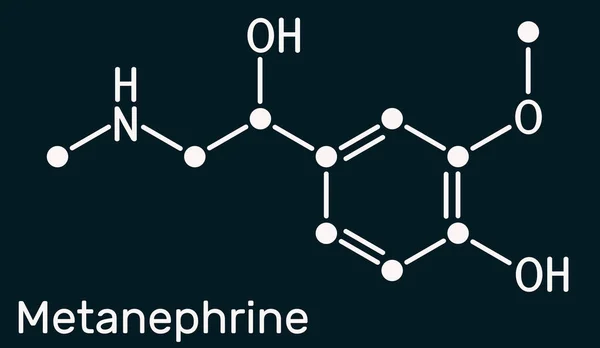 Молекула Метанефрина Метаболит Эпинефрина Адреналина Биомаркера Феохромоцитомы Химическая Формула Скелета — стоковое фото