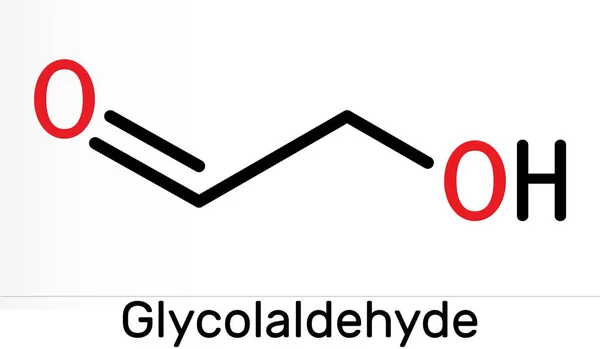 Glycolaldehyde Molecule Contains Aldehyde Group Hydroxyl Group Skeletal Chemical Formula — Stock Photo, Image