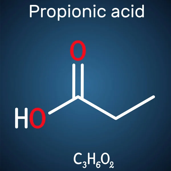 Propanoic Acid Propionic Acid Molecule Short Chain Saturated Fatty Acid — Archivo Imágenes Vectoriales
