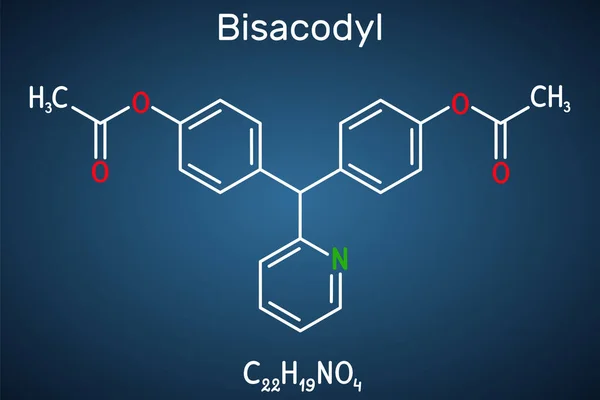 Bisacodyl Bisacodil Molecule Stimulant Laxative Drug Treatment Constipation Neurogenic Bowel — Vector de stock