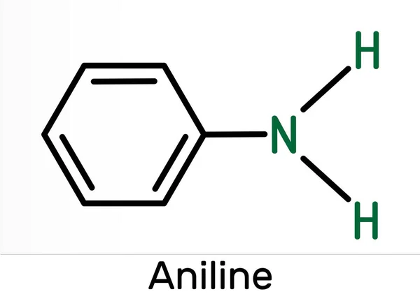 Anilin Phenylamin Aminobenzin Benzamin C6H5Nh2 Molekül Ist Primäres Arylamin Aromatisches — Stockfoto