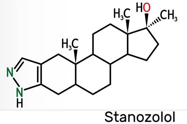 Estanozolol Molécula Stz Andrógeno Esteroide Anabólico Sintético Utilizado Tratamiento Del — Foto de Stock