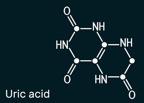 Molécula Ácido Úrico Composto Heterocíclico Produto Cristalino Metabolismo Proteico Encontrado — Fotografia de Stock