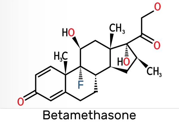 Betamethason Molekula Jedná Syntetický Kortikosteroid Glukokortikoid Metabolickými Imunosupresivními Protizánětlivými Aktivitami — Stock fotografie
