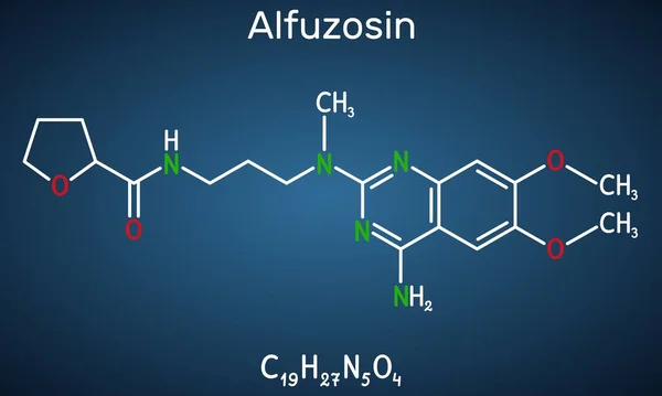 Molécula Alfuzosina Agente Antineoplásico Agente Antihipertensivo Antagonista Alfa Adrenérgico Fórmula — Vector de stock