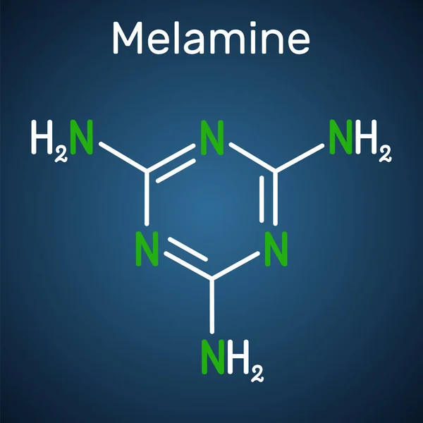 Melamina C3H6N6 Molécula Utiliza Para Producir Resinas Melamina Fórmula Química — Vector de stock