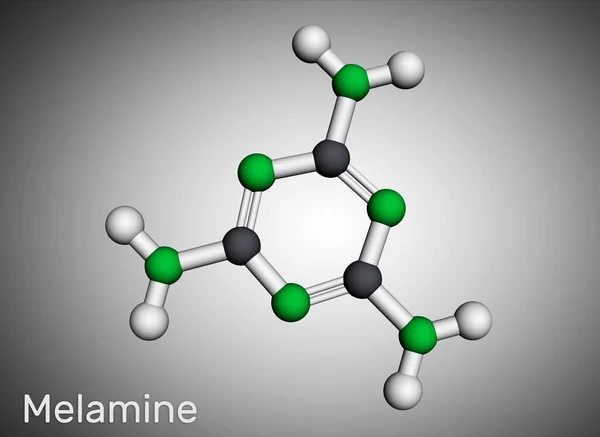 Melamina C3H6N6 Molecola Viene Utilizzato Produrre Resine Melaminiche Modello Molecolare — Foto Stock