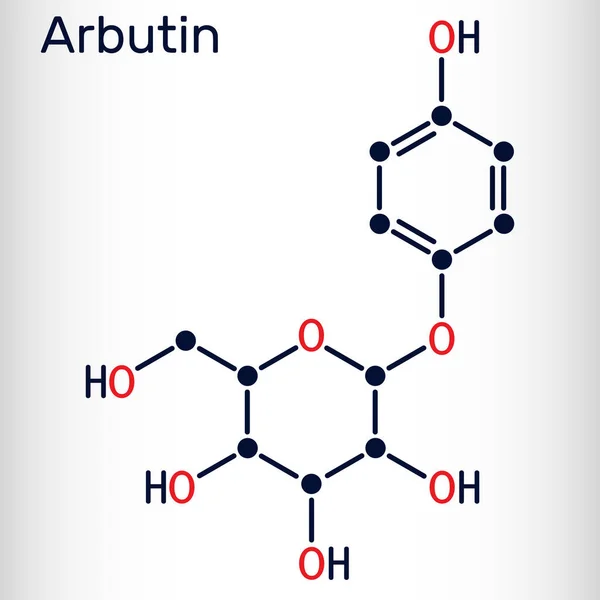 Arbutin Ursin Arbutoside Glycoside Molecule Encuentra Las Plantas Las Preparaciones — Vector de stock