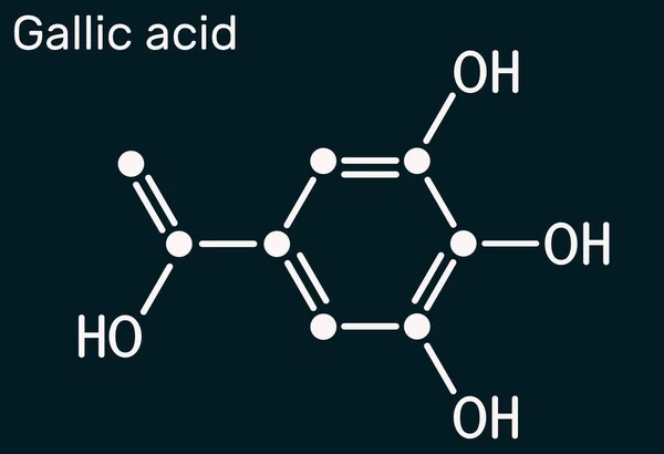 Gallensäure Das Molekül Der Trihydroxybenzoesäure Ist Phenolsäure Die Gallnüssen Sumach — Stockfoto