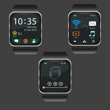 Smartwatch arabirimi vektör