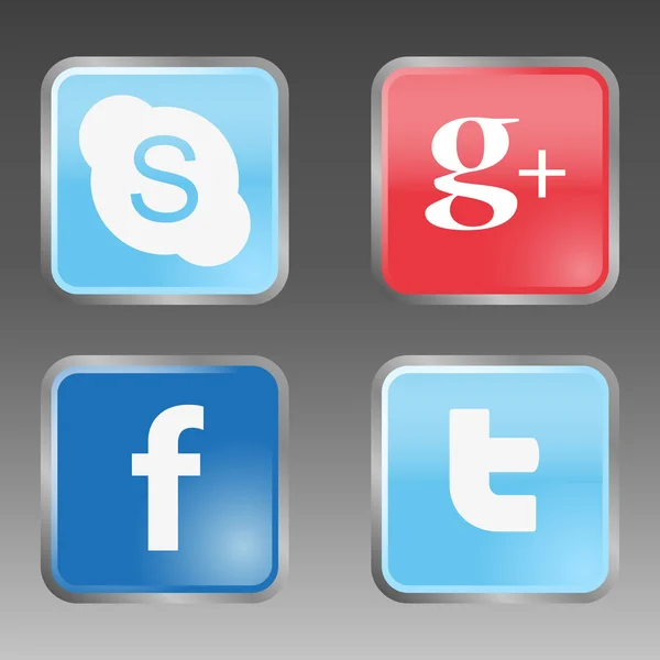 Social-Internet-Buttons — Stockvektor