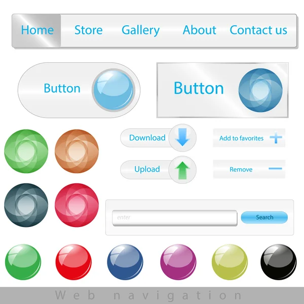Conjunto de navegação na web — Vetor de Stock