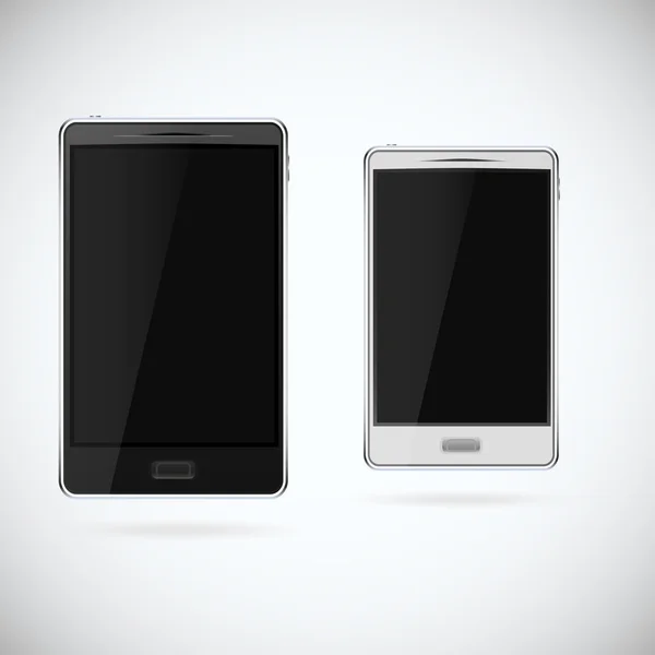 Smartphone blanco y negro — Vector de stock