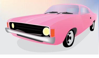 Pembe araba camaro retro vektör