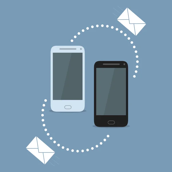 Condivisione smartphone SMS — Vettoriale Stock