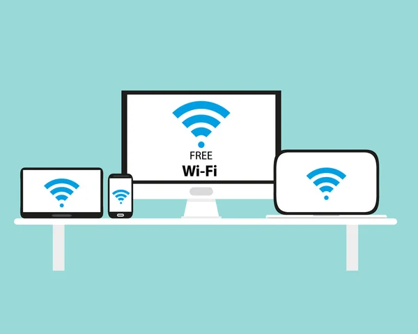 Bezplatné wi-fi multi platformy zařízení Royalty Free Stock Ilustrace