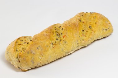 Ayçiçeği tohumu ve susam bir beyaz ekmek 