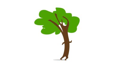 Çalışan ağaç illüstrasyon tasarım vektörü