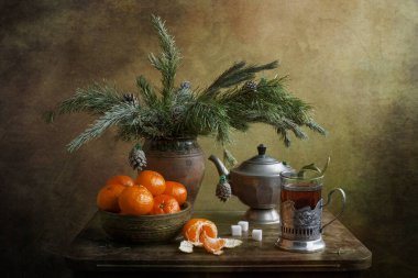   natürmort Yeni Yıl Çay Partisi