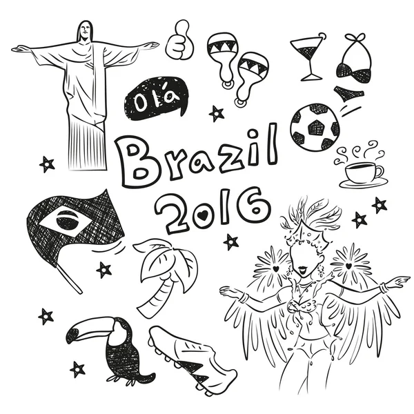 Ręka doodle Brazylia elementu — Wektor stockowy