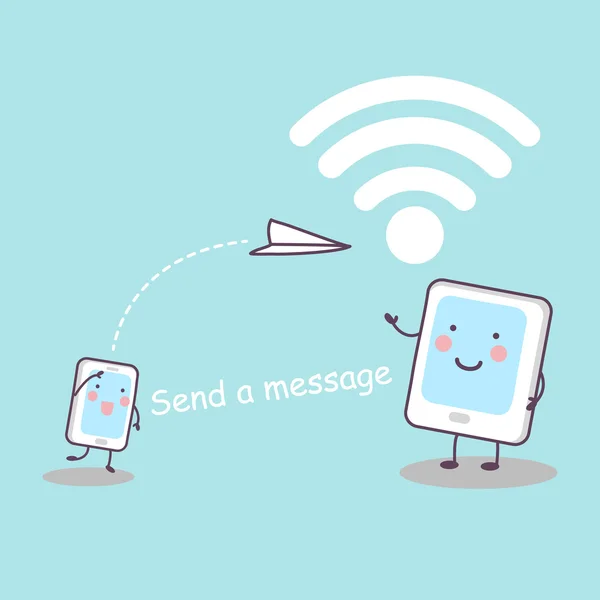 Skicka meddelande via telefon — Stock vektor