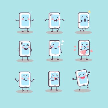 sevimli çizgi akıllı telefon