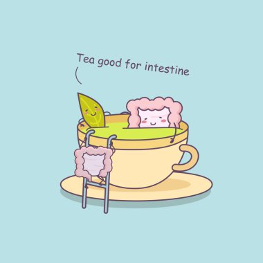Tea is good for intestine clipart