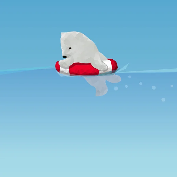 Baixo poli Urso polar —  Vetores de Stock