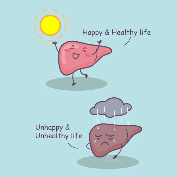 Печінка щасливе і здорове життя — стоковий вектор