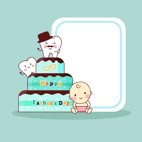 Bonne fête des pères avec des dents — Image vectorielle