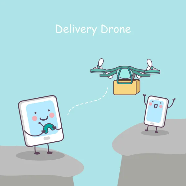 Okostelefon és a tablet, szállítási drone — Stock Vector