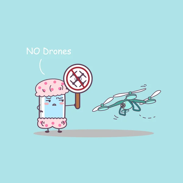 Smart phone dire niente droni — Vettoriale Stock