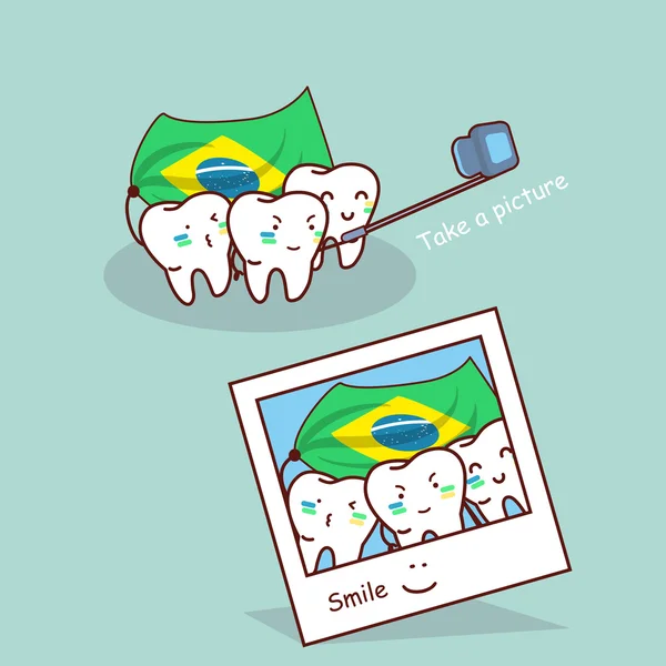 Dente brasiliano scattare una foto — Vettoriale Stock